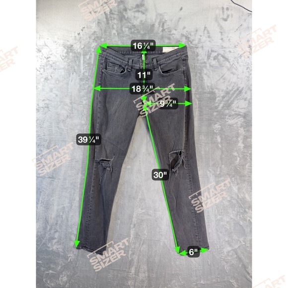 Rag & Bone Boyfriend Jeans Women's Size 28 Gray Distressed Denim Pants - Picture 7 of 8